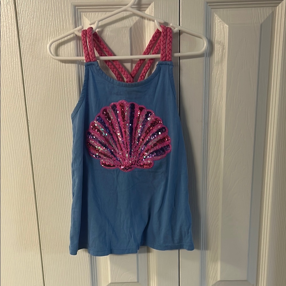 Tommy Bahama Blue and Pink Seashell Tank Top